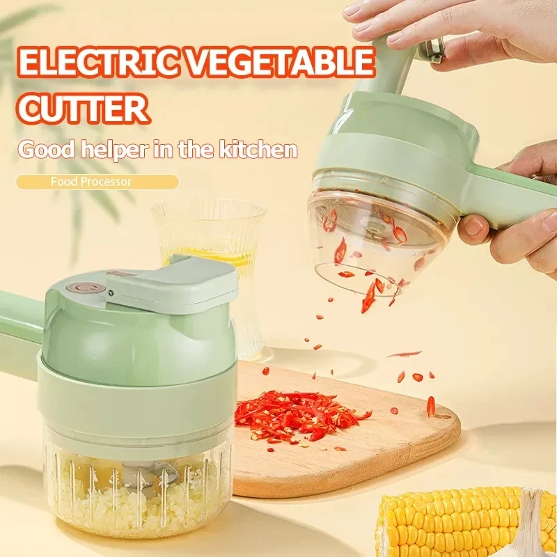 Electric Garlic Chopper Food Slicer Mincer Meat Chopper Wireless 4 In 1 Electric Electric Mini Food Chopper1 8