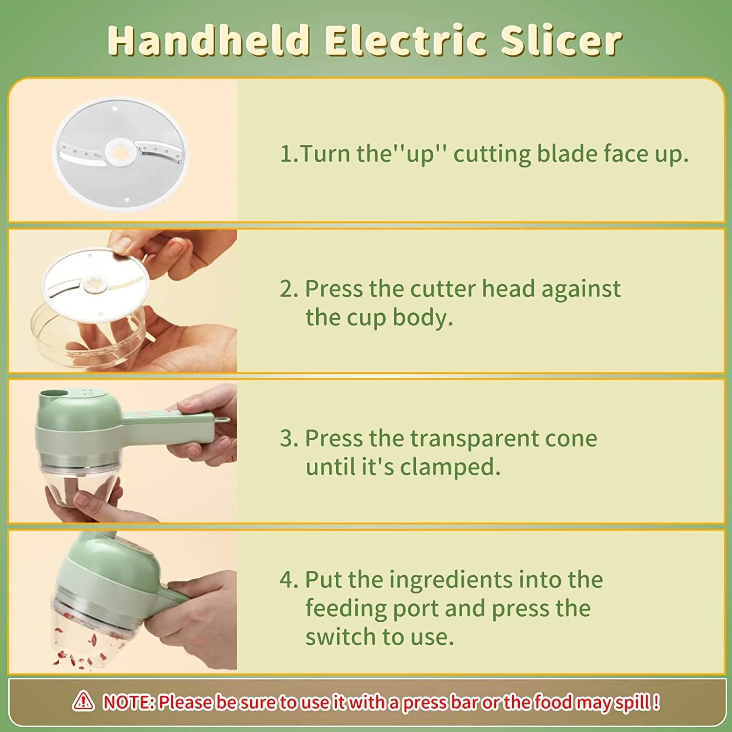 4 In 1 Handheld Electric Vegetable Cutter Set Wireless Gatling Portable Slicer Rechargeable Garlic Chopper 11