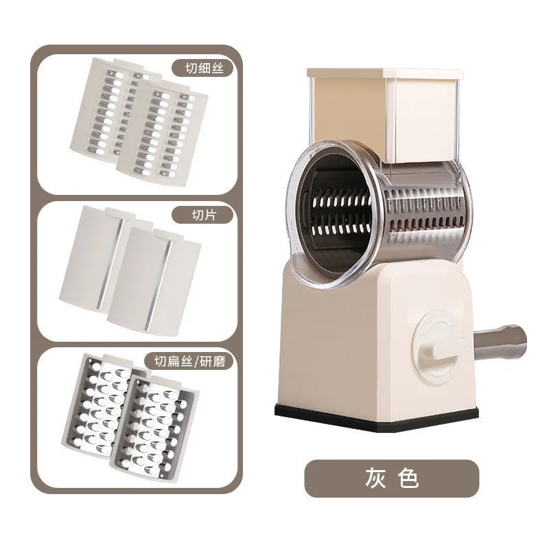 Manual Rotary Cheese Grater Round Drum Slicer Shredder Grinder Hand Crank Mandoline Fruit Food Vegetable Grater Slicer Cutter 8