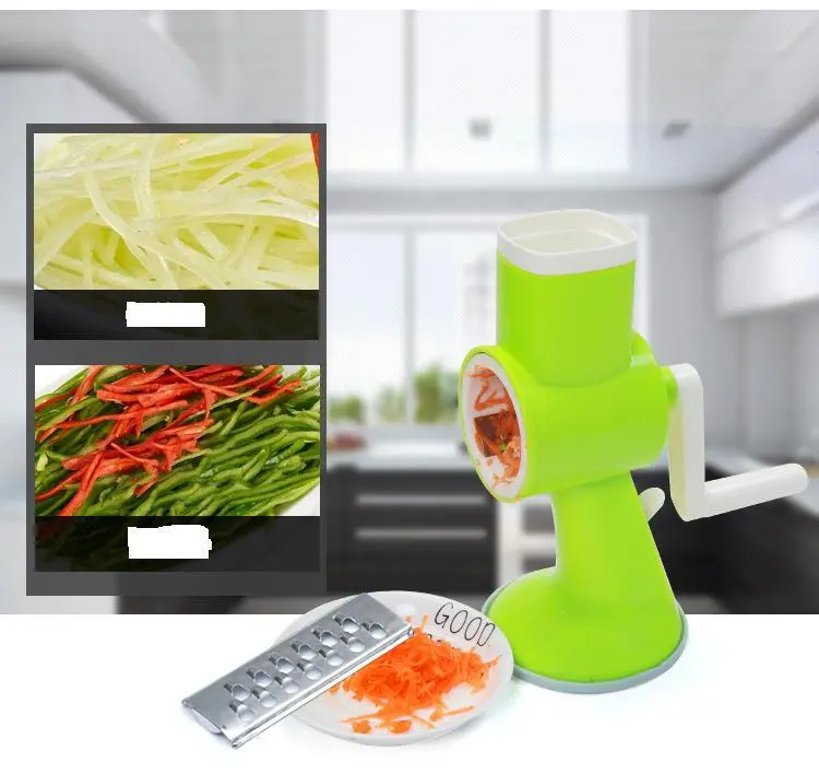 Wholesale Rotary Handheld Vegetable Slicer Cheese Grater Food Chopper Rotary Vegetable Cutter 10