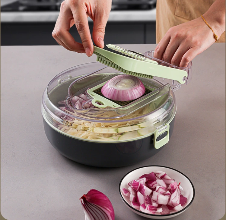 Hot Selling Kitchen Multi Manual Mandoline Fruit Vegetable Cutter Onion Dicer Veggie Slicer Vegetable Chopper 9
