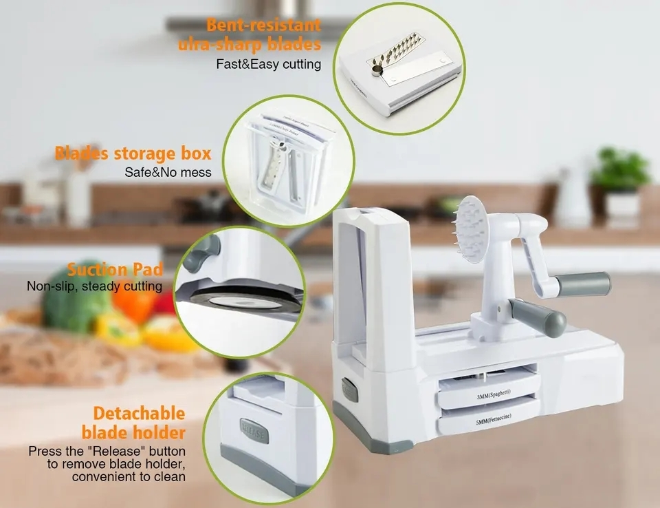 Hot Sale 5 Blades In 1 Vegetable Spiralizer Vegetable Slicer 10