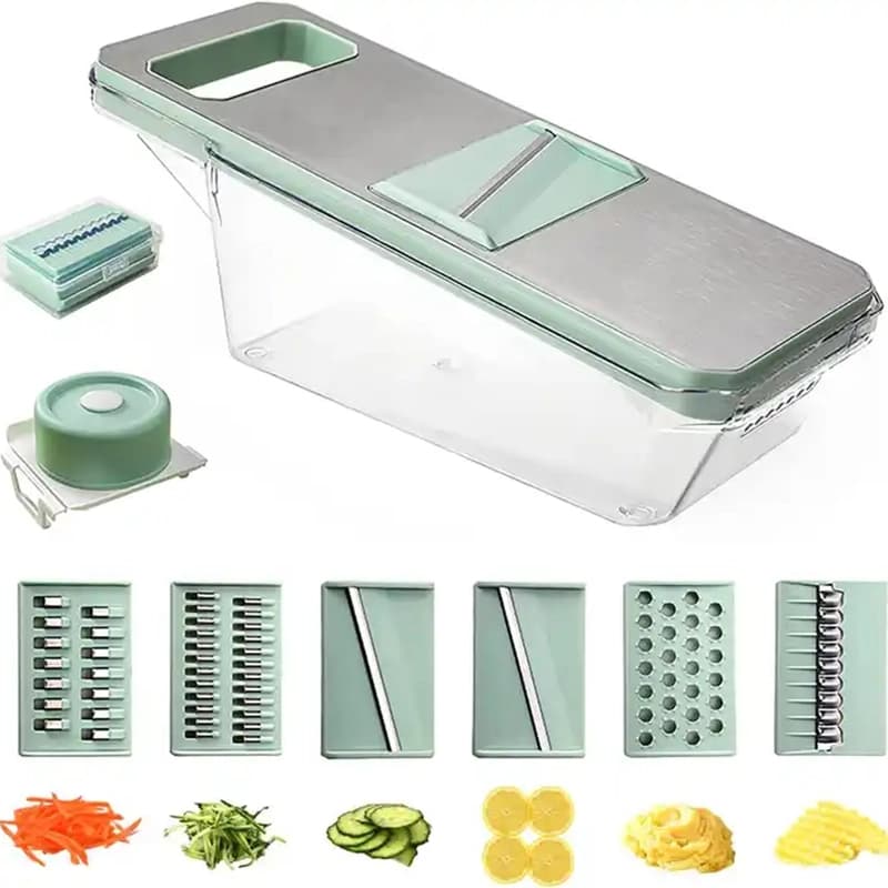 Mandoline Slicer Vegetable Chopper Manual Veggie Julienne Food Cutter With Multi Blades